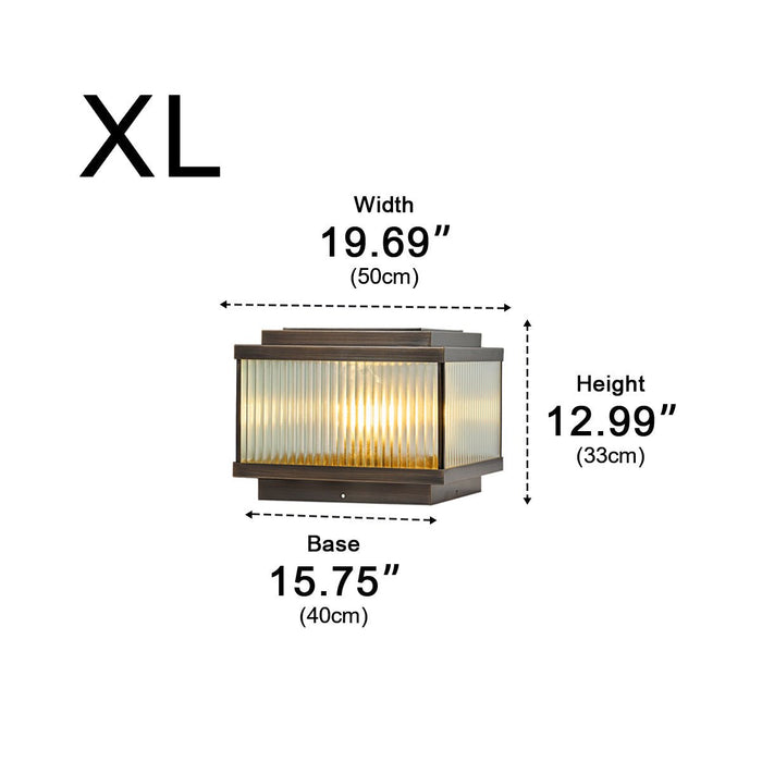 Solar Vintage Copper Square LED Post Light, IP65 Waterproof, Dusk to Dawn, for Garden/Patio/Fence/Yard