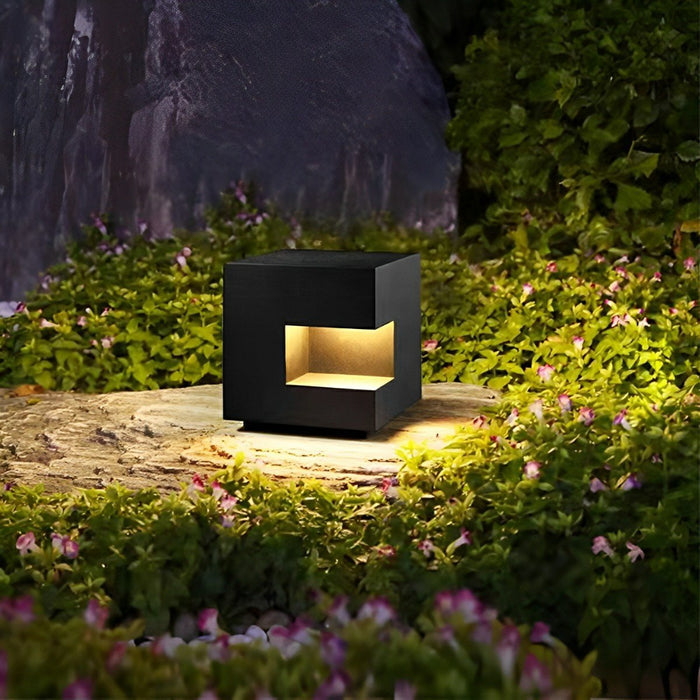 Waterproof Cube LED Outdoor Post Light - Square Decorative Lighting for Fence, Patio, Garden