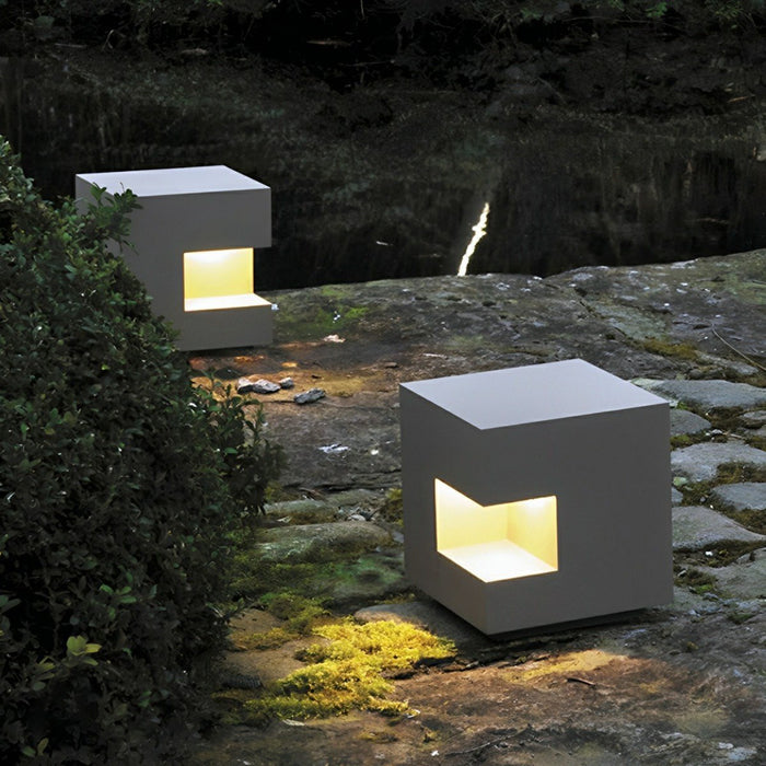 Waterproof Cube LED Outdoor Post Light - Square Decorative Lighting for Fence, Patio, Garden