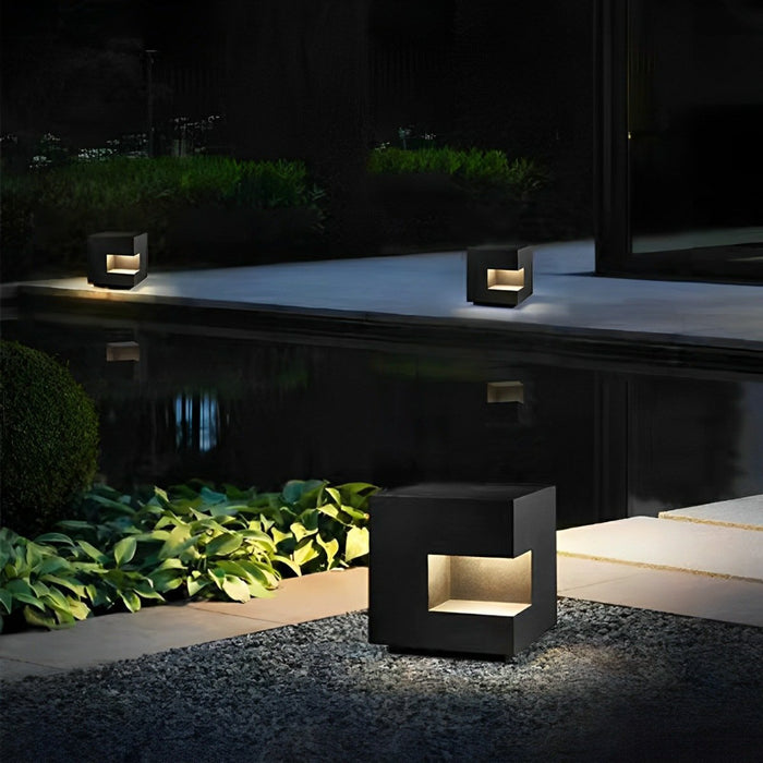 Waterproof Cube LED Outdoor Post Light - Square Decorative Lighting for Fence, Patio, Garden