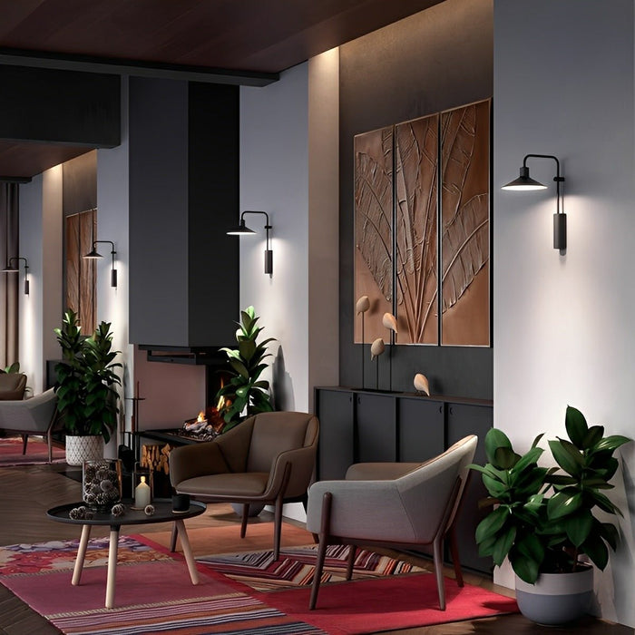 Waterproof Outdoor LED Wall Sconce, Modern Umbrella Design, IP65 Porch/Patio/Garden Light, Hardwired Exterior Fixture