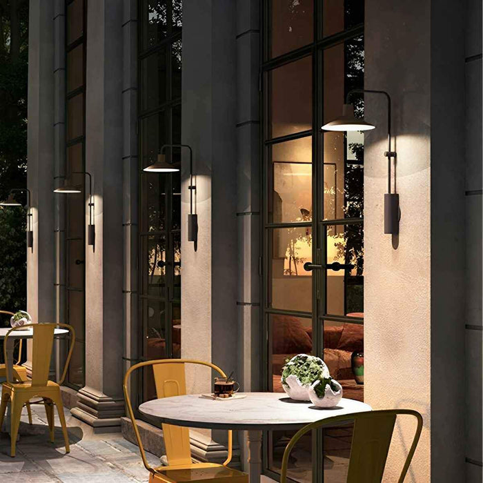 Waterproof Outdoor LED Wall Sconce, Modern Umbrella Design, IP65 Porch/Patio/Garden Light, Hardwired Exterior Fixture