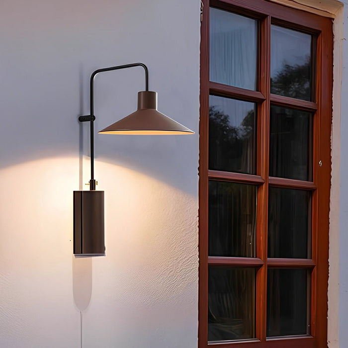 Waterproof Outdoor LED Wall Sconce, Modern Umbrella Design, IP65 Porch/Patio/Garden Light, Hardwired Exterior Fixture