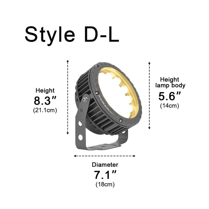 Weatherproof Landscape Spotlight, Tree Uplighting, Architectural Accent Ground Light for Yard/Garden