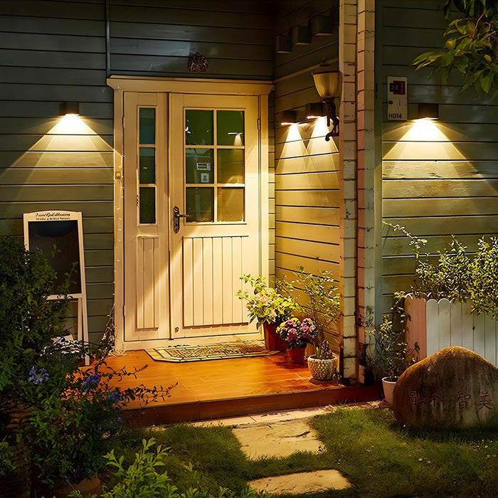 Outdoor Wall Sconce, Up Down LED, IP65 Waterproof, Solar/Hardwired, Die-cast Aluminum for Patio/Porch/Yard