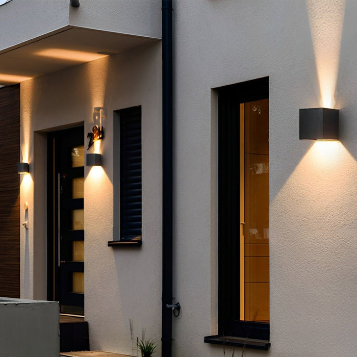 Outdoor Wall Sconce, Up Down LED, IP65 Waterproof, Solar/Hardwired, Die-cast Aluminum for Patio/Porch/Yard