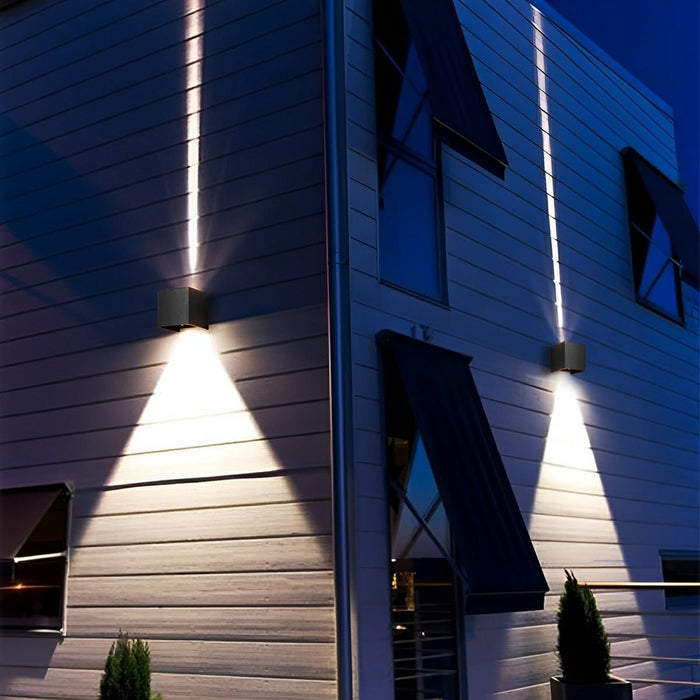 Outdoor Wall Sconce, Up Down LED, IP65 Waterproof, Solar/Hardwired, Die-cast Aluminum for Patio/Porch/Yard