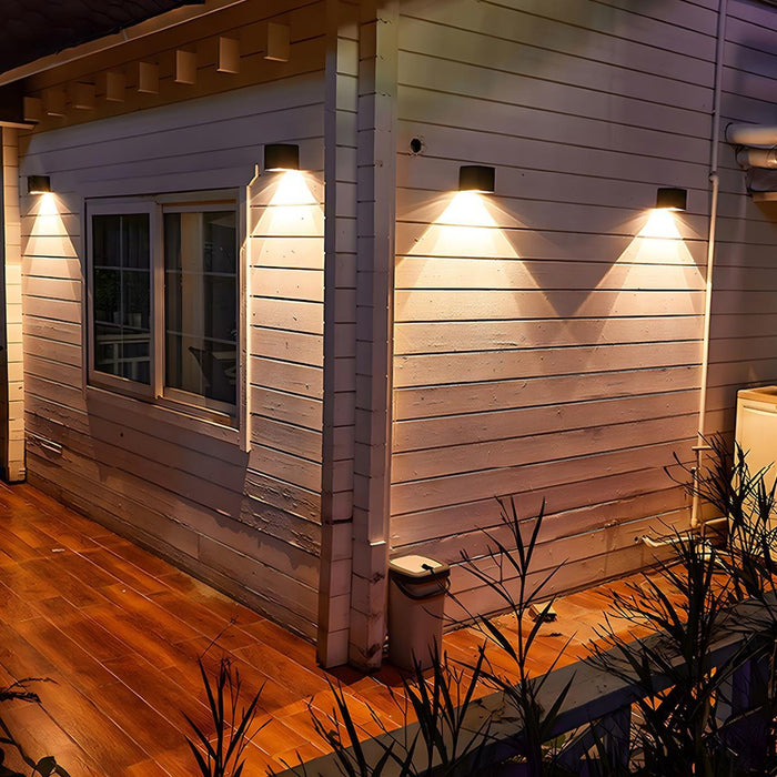 Outdoor Wall Sconce, Up Down LED, IP65 Waterproof, Solar/Hardwired, Die-cast Aluminum for Patio/Porch/Yard