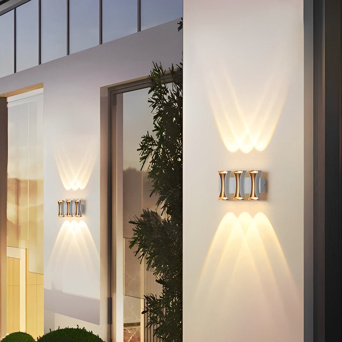 Modern LED Outdoor Wall Sconce, Up Down Light, Waterproof Exterior Fixture for Patio/Porch/Garden
