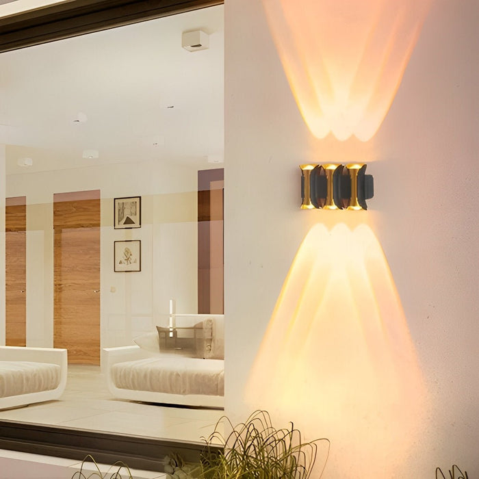 Modern LED Outdoor Wall Sconce, Up Down Light, Waterproof Exterior Fixture for Patio/Porch/Garden