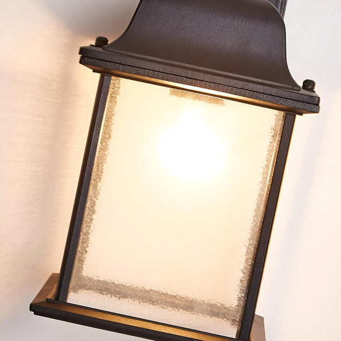 Vintage Farmhouse Outdoor Wall Sconce, Waterproof LED Porch Light, Die-Cast Aluminum/Glass, Patio/Entryway Lighting