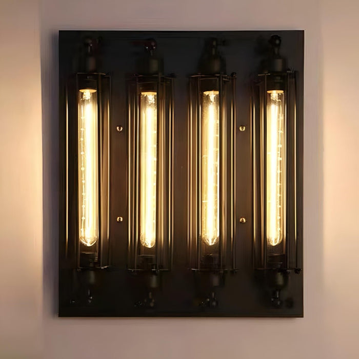 Vintage Industrial Iron Art LED Wall Sconce, Hardwired Accent Lighting for Hallway/Bedroom/Kitchen