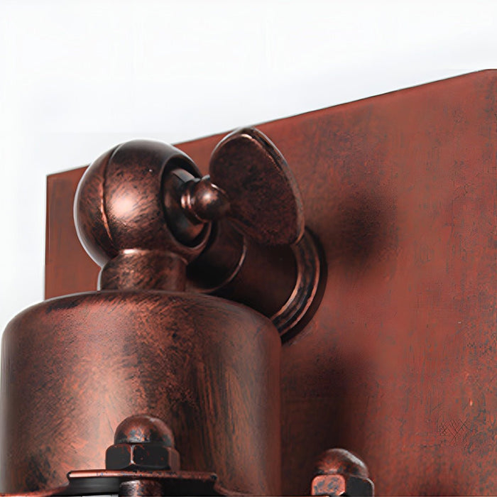 Vintage Industrial Iron Art LED Wall Sconce, Hardwired Accent Lighting for Hallway/Bedroom/Kitchen