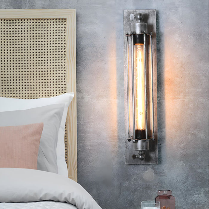 Vintage Industrial Iron Art LED Wall Sconce, Hardwired Accent Lighting for Hallway/Bedroom/Kitchen