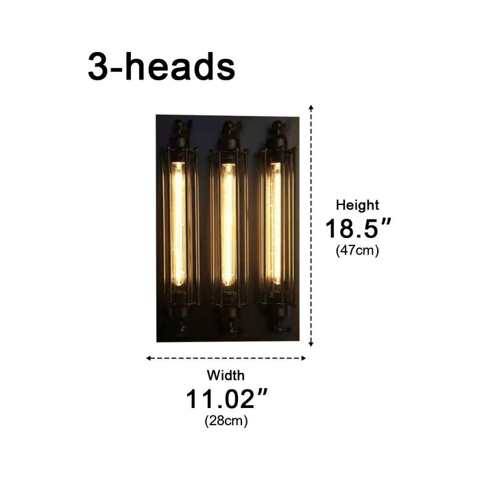Vintage Industrial Iron Art LED Wall Sconce, Hardwired Accent Lighting for Hallway/Bedroom/Kitchen