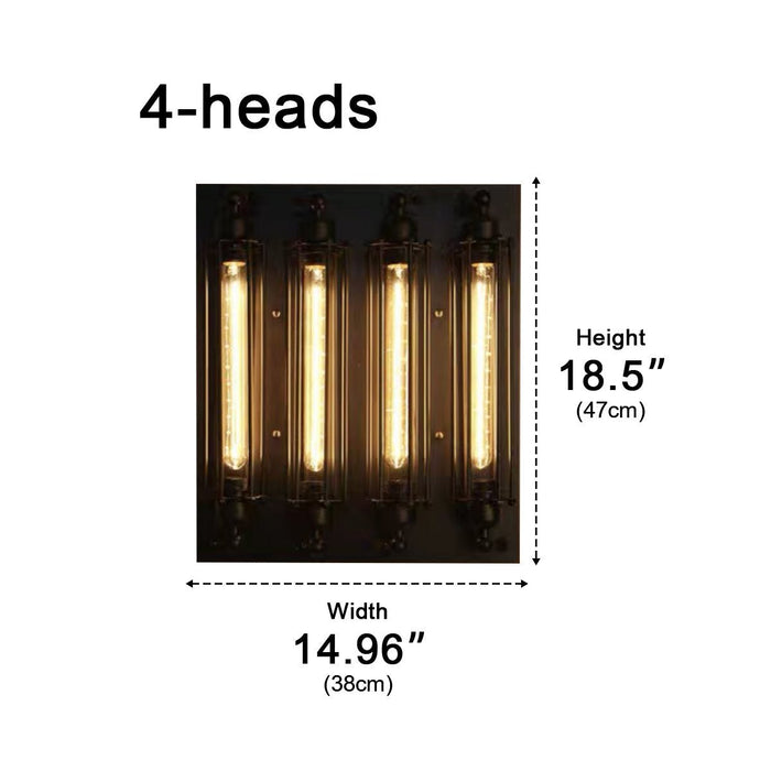 Vintage Industrial Iron Art LED Wall Sconce, Hardwired Accent Lighting for Hallway/Bedroom/Kitchen