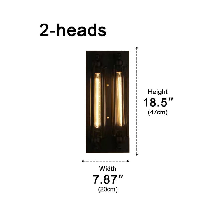 Vintage Industrial Iron Art LED Wall Sconce, Hardwired Accent Lighting for Hallway/Bedroom/Kitchen