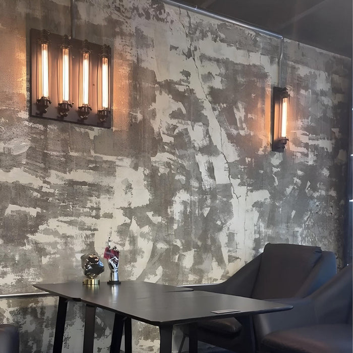 Vintage Industrial Iron Art LED Wall Sconce, Hardwired Accent Lighting for Hallway/Bedroom/Kitchen