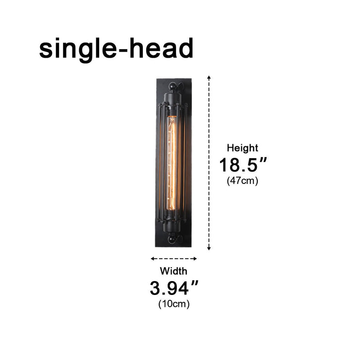 Vintage Industrial Iron Art LED Wall Sconce, Hardwired Accent Lighting for Hallway/Bedroom/Kitchen
