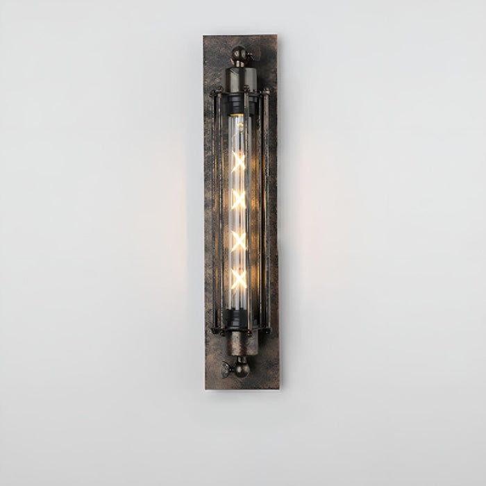 Vintage Industrial Iron Art LED Wall Sconce, Hardwired Accent Lighting for Hallway/Bedroom/Kitchen