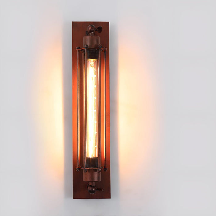 Vintage Industrial Iron Art LED Wall Sconce, Hardwired Accent Lighting for Hallway/Bedroom/Kitchen