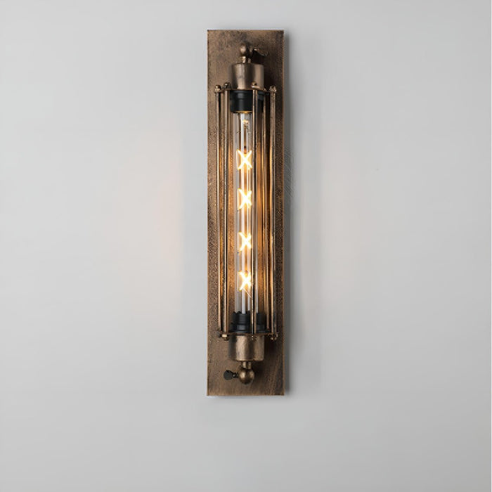 Vintage Industrial Iron Art LED Wall Sconce, Hardwired Accent Lighting for Hallway/Bedroom/Kitchen