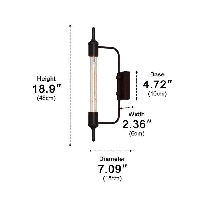 Industrial Vintage Iron LED Wall Sconce, Hardwired Indoor Accent Light for Hallway/Bedroom