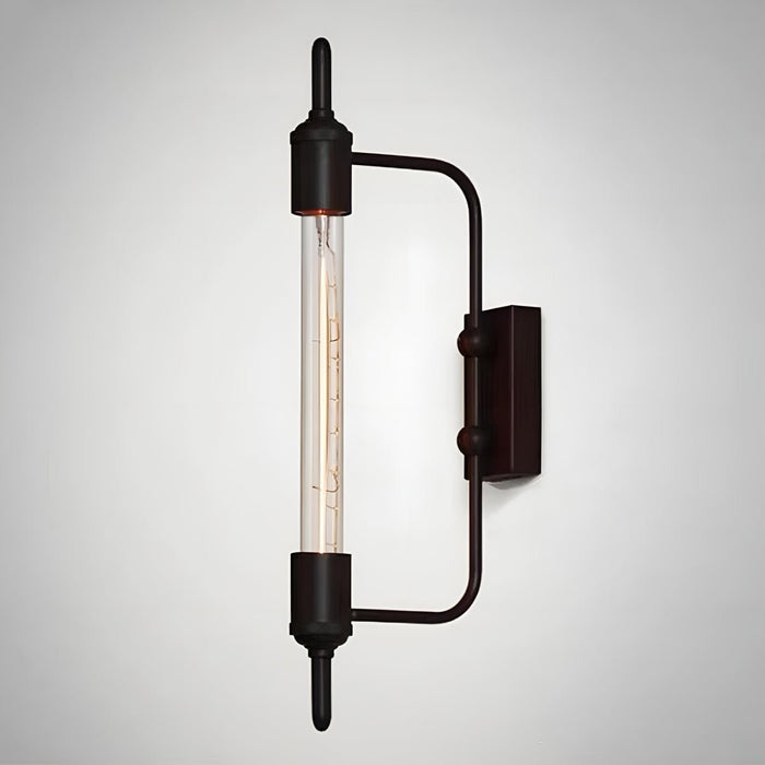 Industrial Vintage Iron LED Wall Sconce, Hardwired Indoor Accent Light for Hallway/Bedroom
