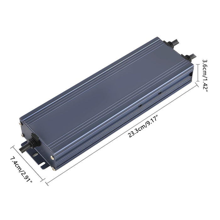Waterproof LED Driver, 110V-220V AC to 24V DC, 300W 12.5A, IP67 Outdoor Power Supply
