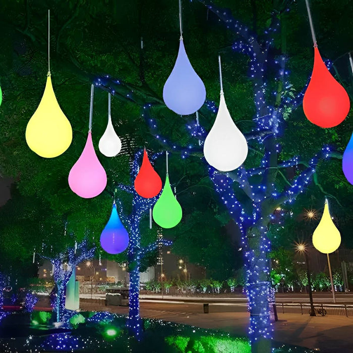 Water Drop Outdoor Hanging Light, IP65 Waterproof LED Pendant for Patio/Garden/Courtyard