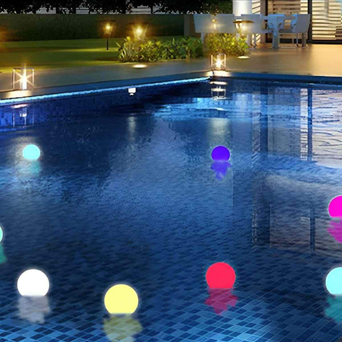 Floating Pool Light, Outdoor RGB Ball, Rechargeable Garden Orb, 16 Color, Dimmable, Remote Control for Pool/Pond/Patio/Yard