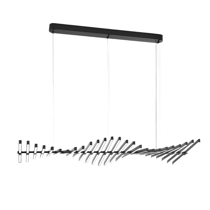 Modern Nordic LED Dimmable Pendant Light, Adjustable Fishbone Chandelier for Dining Room/Living Room/Bar