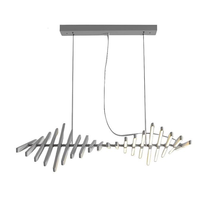 Modern Nordic LED Dimmable Pendant Light, Adjustable Fishbone Chandelier for Dining Room/Living Room/Bar