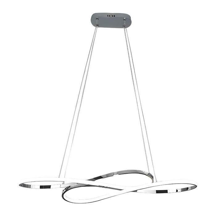 Modern Wavy Ceiling Lamp, Double Hanging LED Light for Dining/Living Room