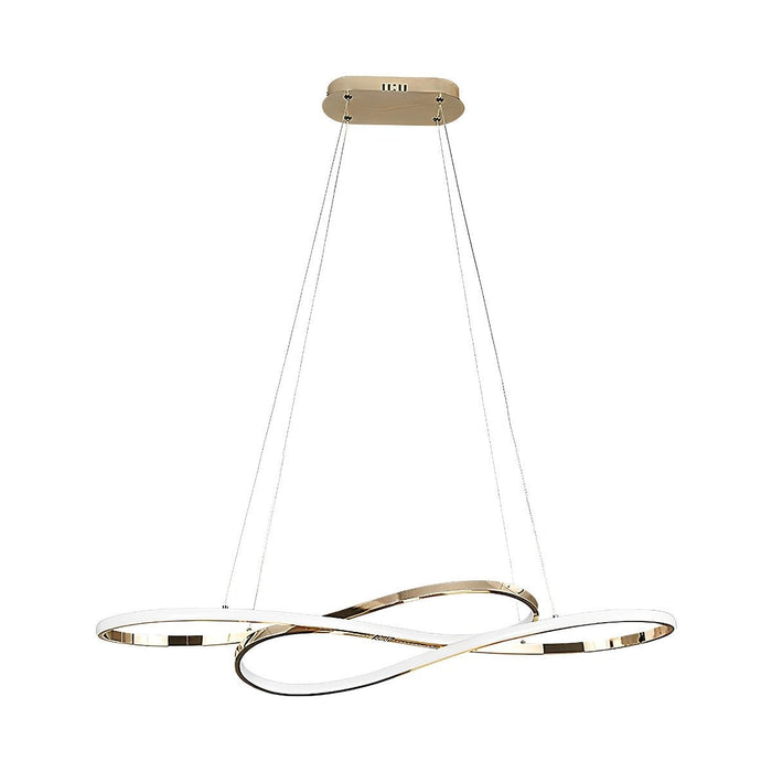 Modern Wavy Ceiling Lamp, Double Hanging LED Light for Dining/Living Room