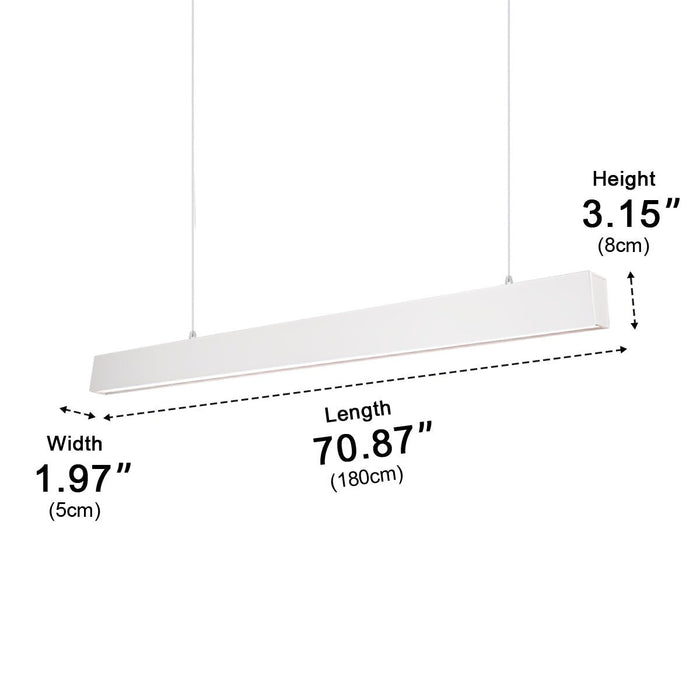 Linear LED Office Pendant Light, Modern Minimalist Strip, High CRI 97, Commercial/Retail/Workspace