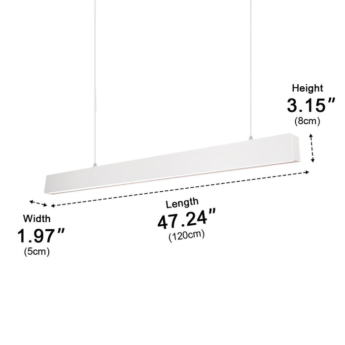 Linear LED Office Pendant Light, Modern Minimalist Strip, High CRI 97, Commercial/Retail/Workspace