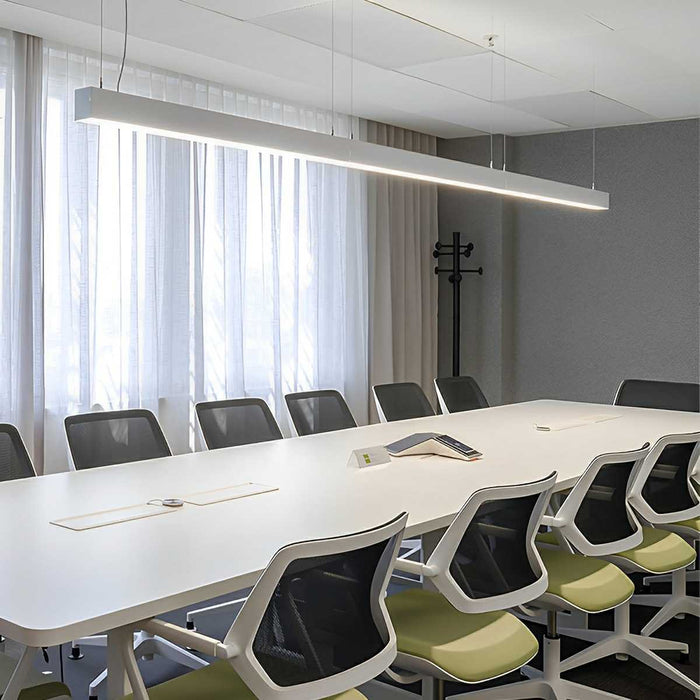 Linear LED Office Pendant Light, Modern Minimalist Strip, High CRI 97, Commercial/Retail/Workspace