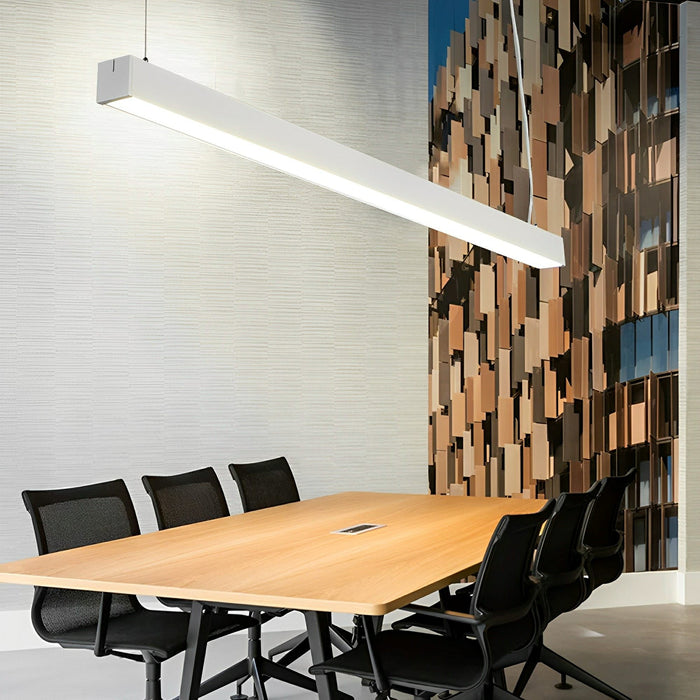 Linear LED Ceiling Light, Modern Recessed/Suspended Fixture, Aluminum Frame, Office/Commercial/Home, Multi-Size, Dimmable