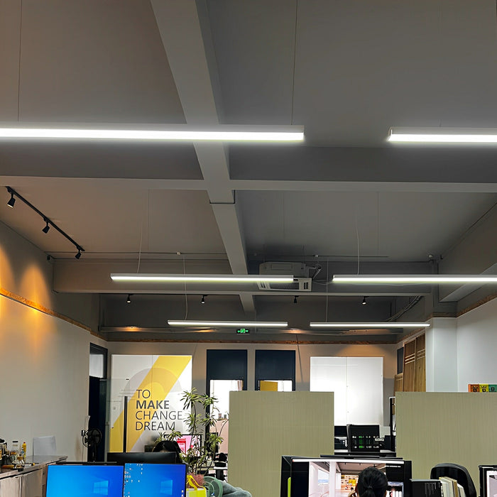 Linear LED Ceiling Light, Modern Recessed/Suspended Fixture, Aluminum Frame, Office/Commercial/Home, Multi-Size, Dimmable