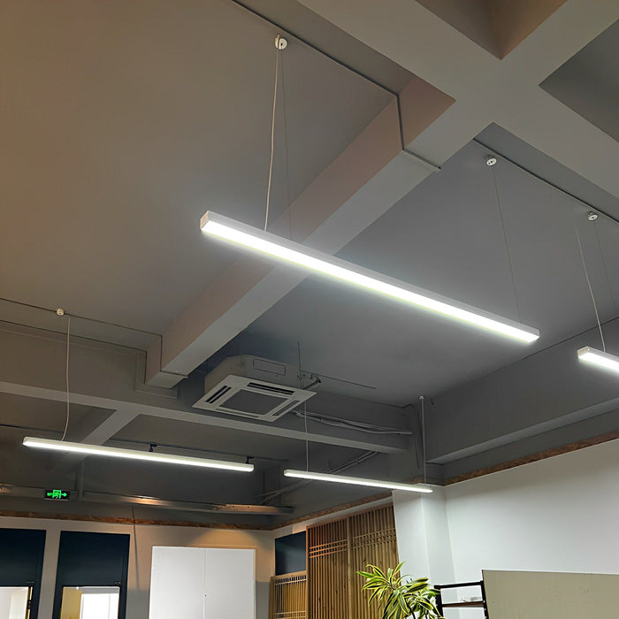 Linear LED Ceiling Light, Modern Recessed/Suspended Fixture, Aluminum Frame, Office/Commercial/Home, Multi-Size, Dimmable