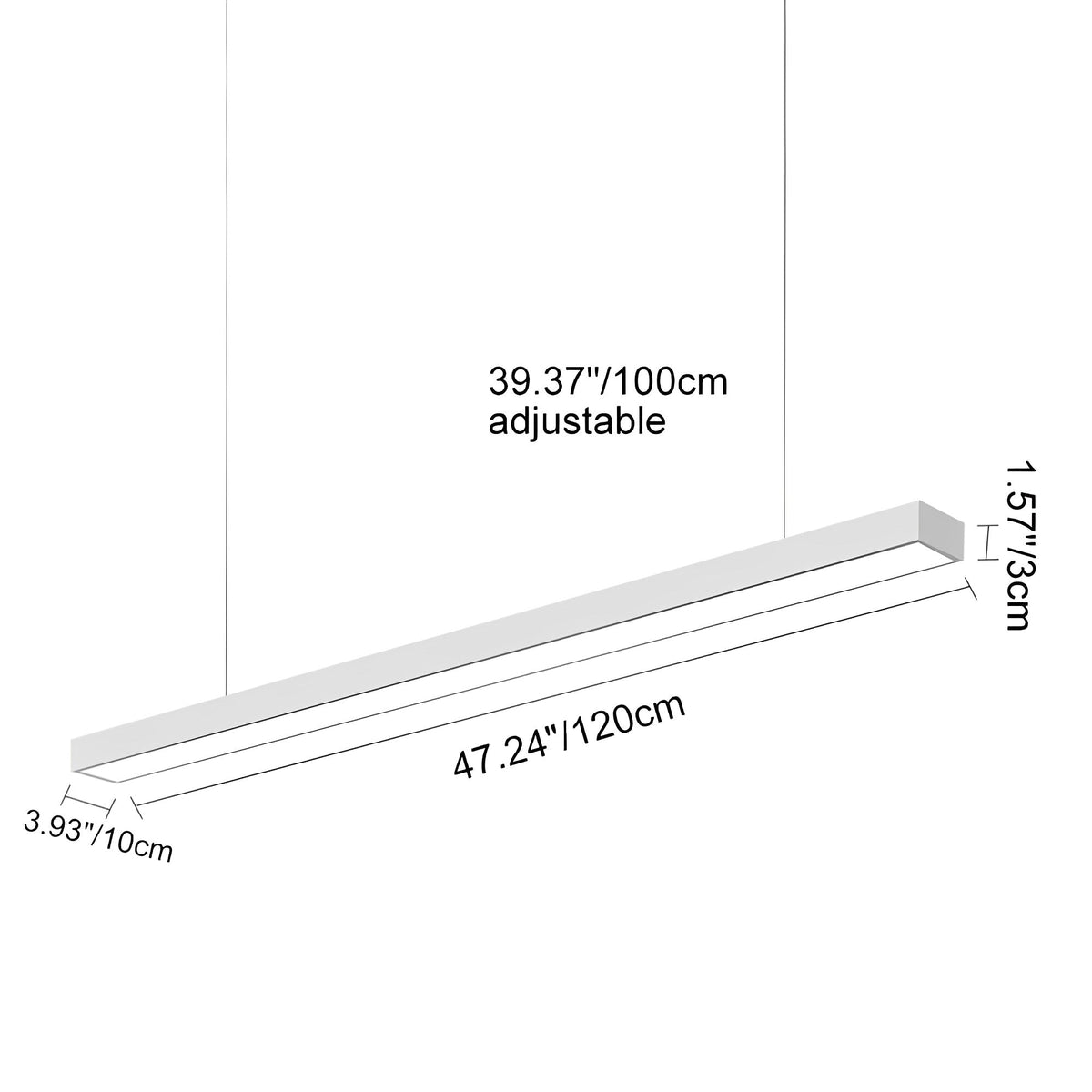 Linear LED Ceiling Light, Modern Style, Recessed/Suspended Mount, Aluminum Frame, Office Commercial Home