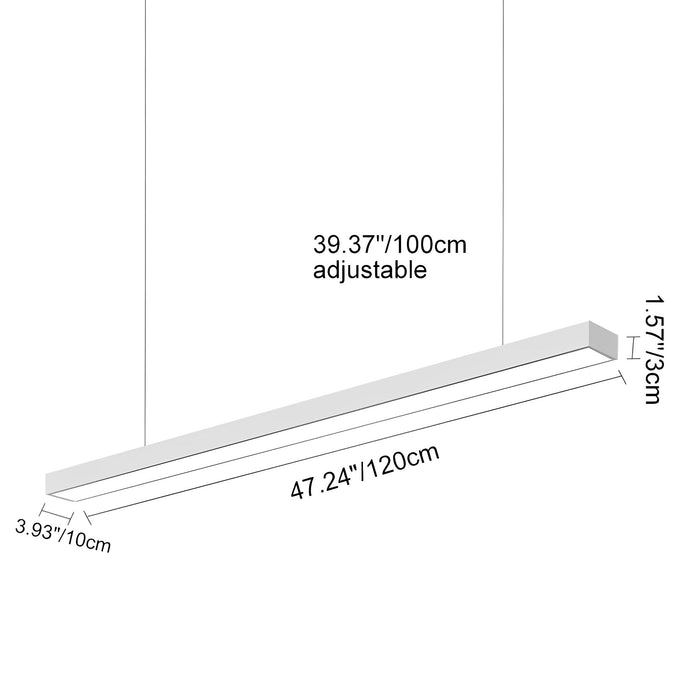 Linear LED Ceiling Light, Modern Recessed/Suspended Fixture, Aluminum Frame, Office/Commercial/Home, Multi-Size, Dimmable