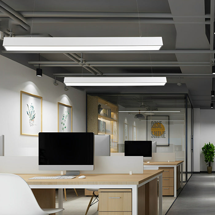 Linear LED Ceiling Light, Modern Recessed/Suspended Fixture, Aluminum Frame, Office/Commercial/Home, Multi-Size, Dimmable