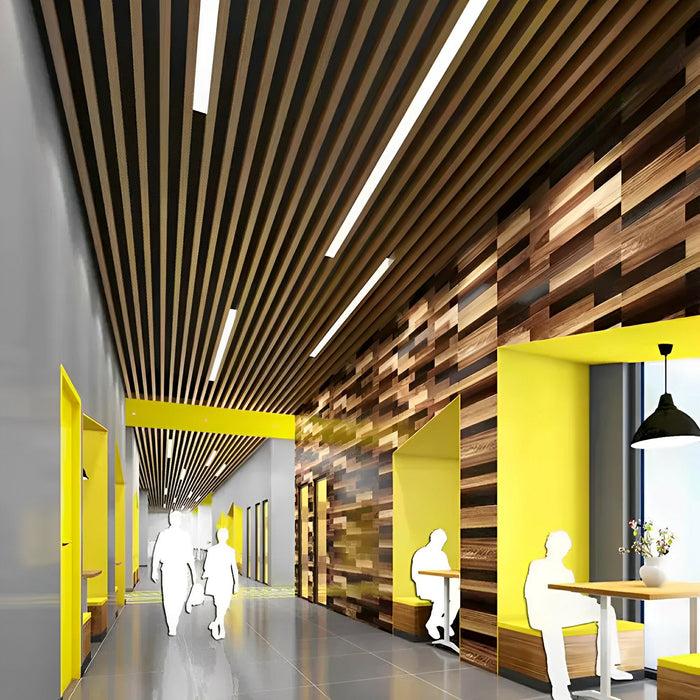Linear LED Ceiling Light, Modern Recessed/Suspended Fixture, Aluminum Frame, Office/Commercial/Home, Multi-Size, Dimmable