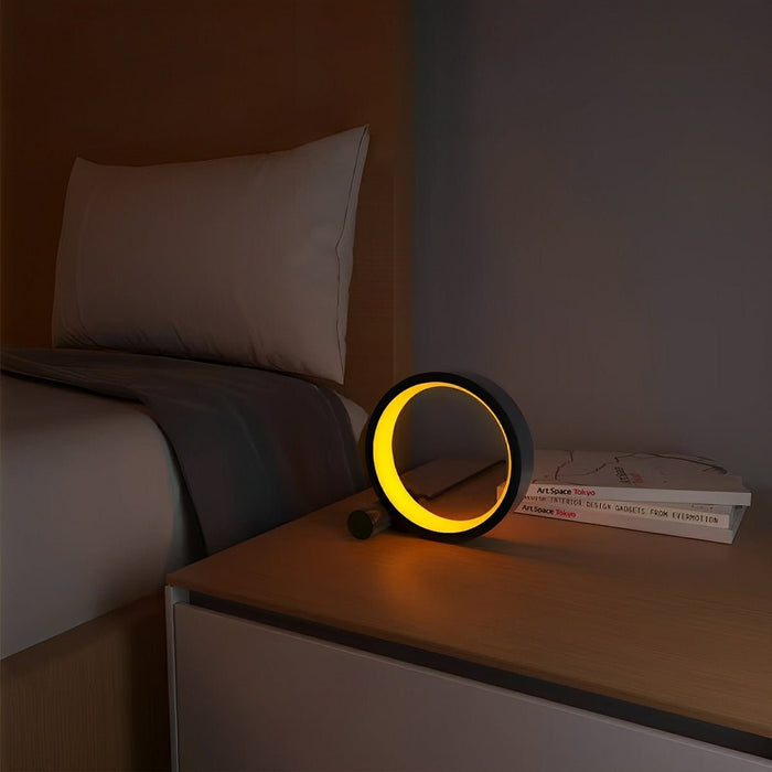 Modern Ring Table Lamp, WiFi RGB Dimming, Music Sync, App Control Ambient Night Light for Bedroom/Living Room/Bedside