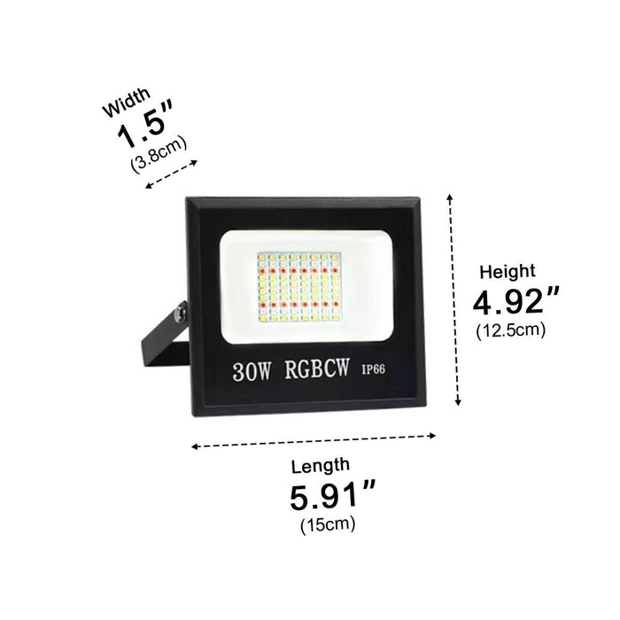 WiFi Smart Outdoor Flood Light, RGBCW LED, IP66 Waterproof, App Voice Control for Patio/Porch/Yard