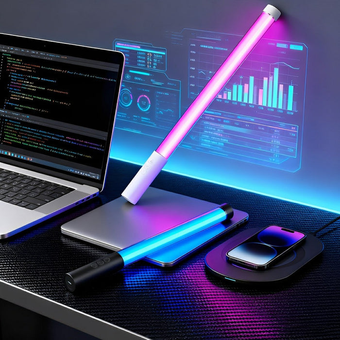 RGB Tube Light, Handheld LED Stick, Rechargeable Atmosphere Lamp for Photography/Gaming/Party
