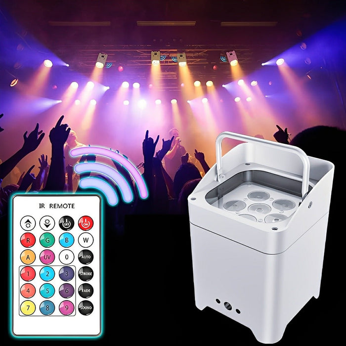 Wireless WiFi RGB LED Spot Light, Rechargeable, App/Voice Control, Adjustable Beam, for Events/Parties/Bars