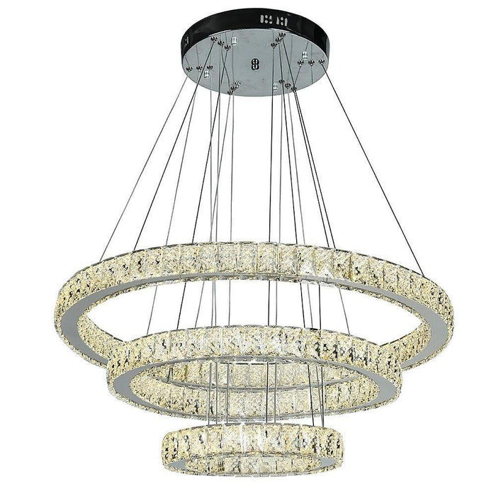3 Circles Design Electroplated Crystal Dimmable LED Modern Chandeliers